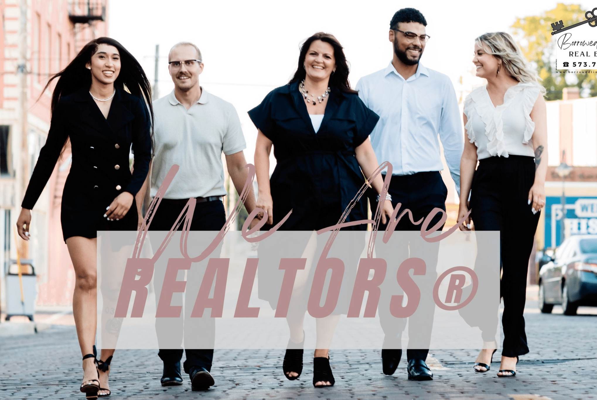 Borrowed Time Real Estate team photo from a July branding session in Poplar Bluff, Missouri.