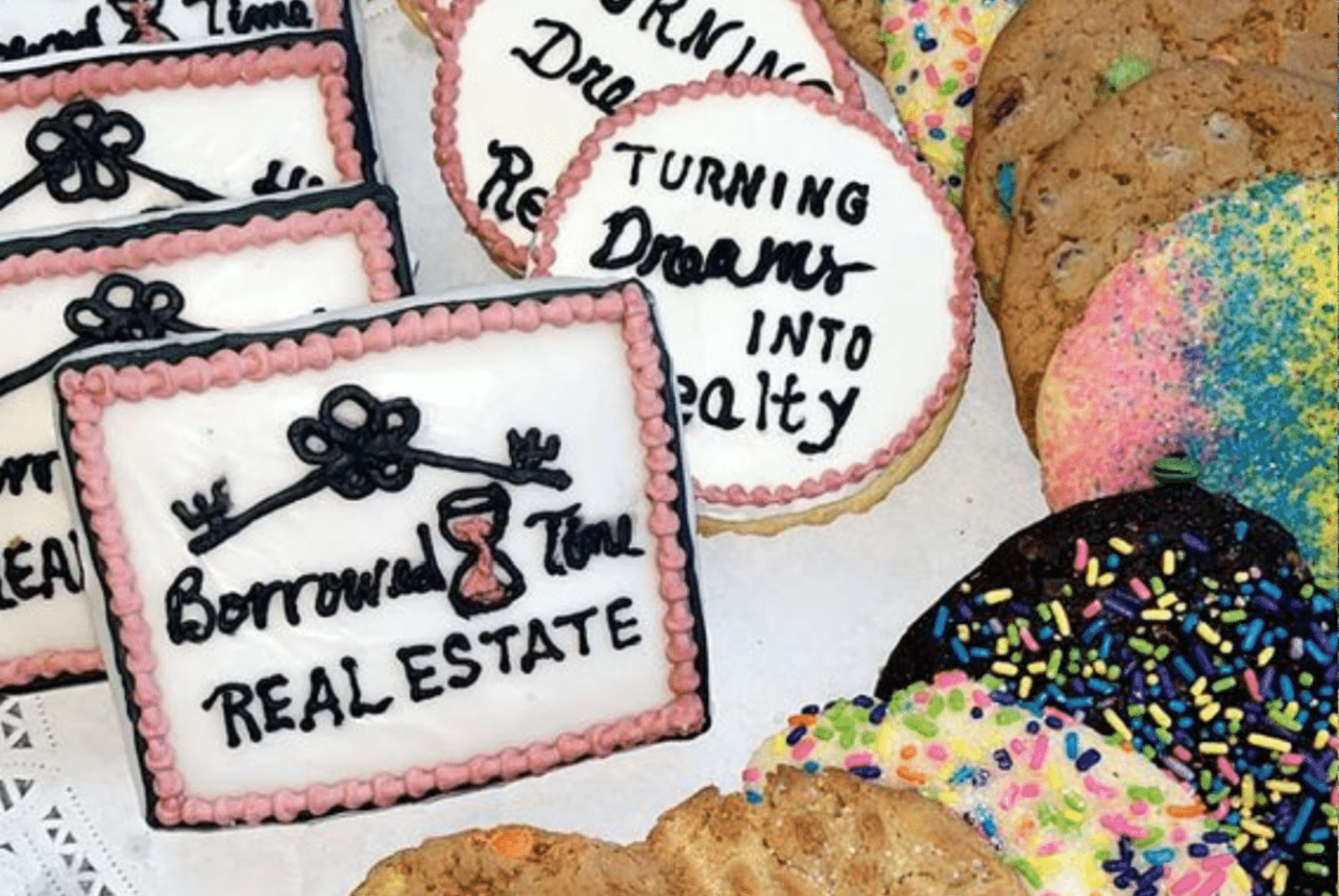 Borrowed Time Real Estate branded cookies at community event in Poplar Bluff Missouri