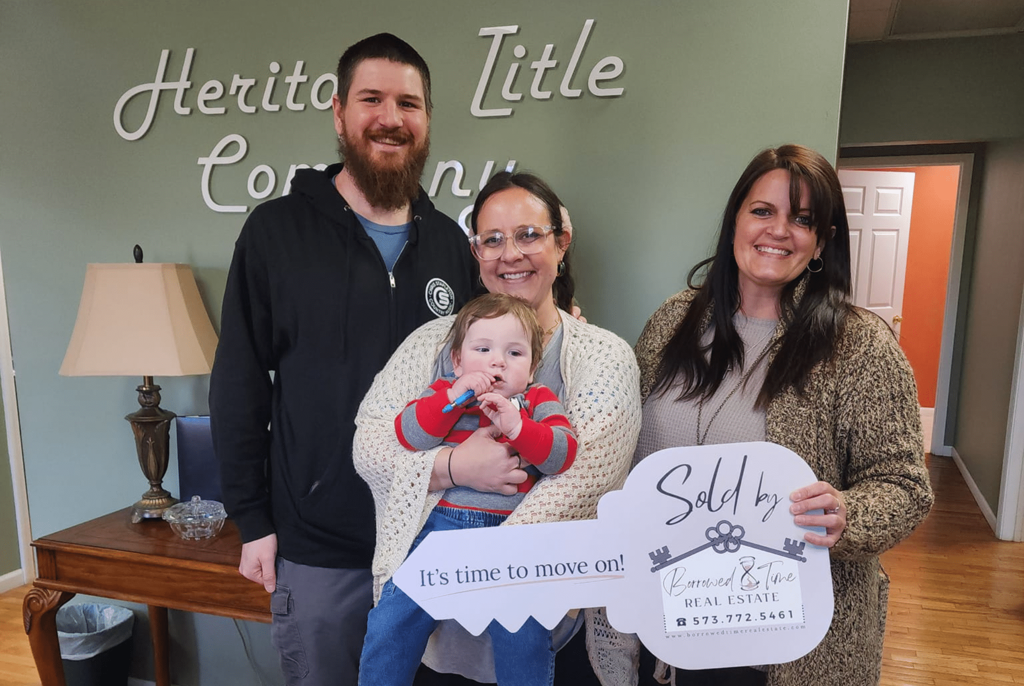 Family celebrating closing day after selling home in Southeast Missouri